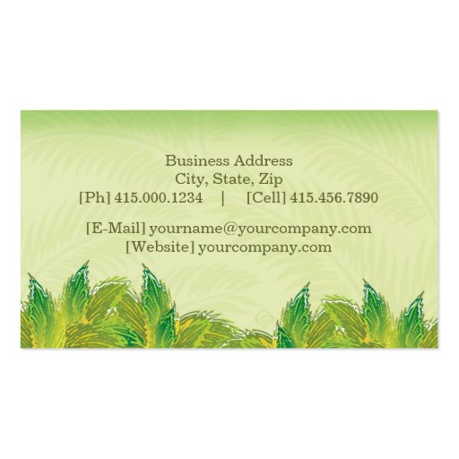 vibrant foliage ~ bc business card (back side)