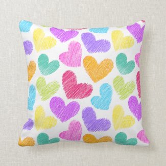Vibrant Hearts Pillow