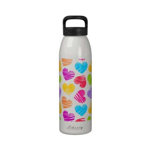 Vibrant Hearts Water Bottle