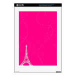 Vibrant Hot Pink with White Eiffel Tower PS3 Decal