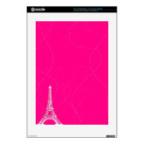 Vibrant Hot Pink with White Eiffel Tower skins