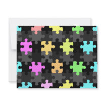 vibrant jigsaw pieces pattern invitations by fotowino vibrant jigsaw pieces pattern invitations