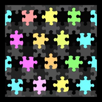 vibrant jigsaw pieces pattern poster