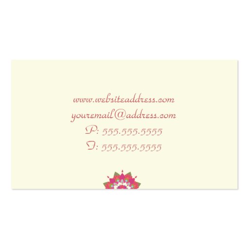 Vibrant Lotus Business Card (back side)