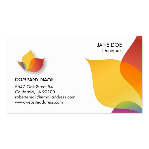 Vibrant Multicolor Business Card (front side)