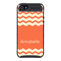 Vibrant orange chevron zigzag pattern skinit case