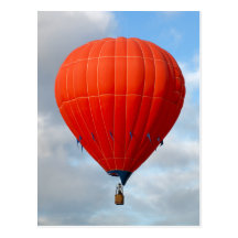 Vibrant Orange Hot Air Balloon Postcard