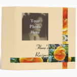 Vibrant Orange Pansy Cookbook Recipe Book Binders
