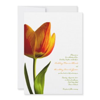 Vibrant Orange Tulip Wedding Invitation invitation