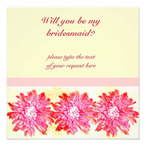 Vibrant pink chrysanthemum flower custom announcement
