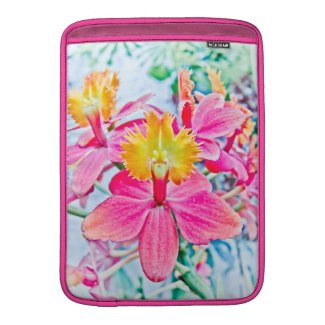 Vibrant Pink Orchid Art MacBook Sleeve