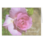 Vibrant Pink Rose Anniversary Greeting Card