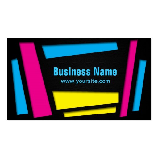 Vibrant Pop Squares Business Card (back side)
