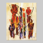 Vibrant Red Abstract for Sale African Couple Beige canvas prints