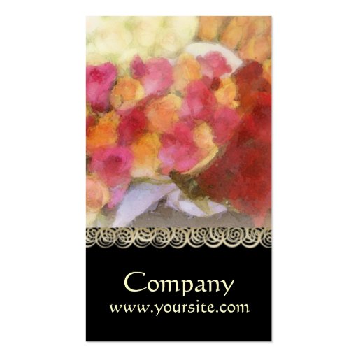 Vibrant Rose Floral Business Card (front side)