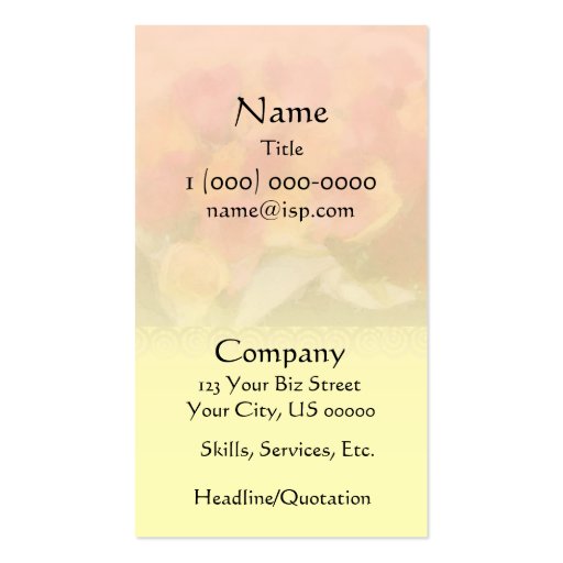 Vibrant Rose Floral Business Card (back side)