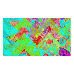 Vibrant Teal Blue Abstract Girly Collage Print Business Card Template