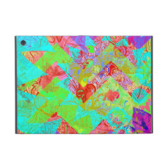 Vibrant Teal Blue Abstract Girly Collage Print iPad Mini Covers