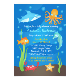 Vibrant Under the Sea Baby Shower Invitations 5