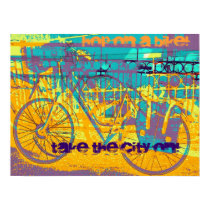 Vibrant urban bike motivational posters