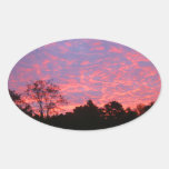 Vibrantly Pink Sunrise Oval Stickers