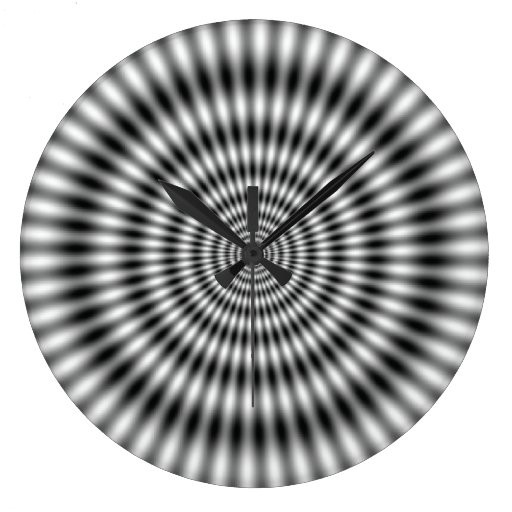 Vibrating Circle Optical Illusion Wall Clocks Zazzle