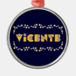 Vicente in Soccer Gold Christmas Tree Ornaments
