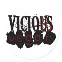 Vicious Vegan Round Sticker