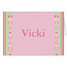 Vicki Pink Modern Circles Card