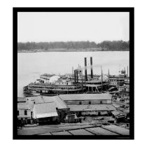 Vicksburg, MS Levee and Steamboats 1864 posters