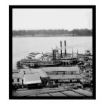 Vicksburg, MS Levee and Steamboats 1864 Print