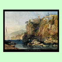 Vico, Bay of Naples Watercolor Painting Postcard! postcards