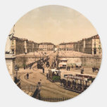 Victor Emmanuel Place, Turin, Italy classic Photoc Round Stickers