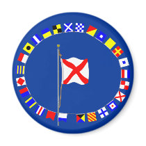 Victor Require Assistance Nautical Signal Flag magnets by sailorpatp Victor Require Assistance Nautical Signal Flag magnets