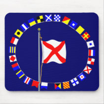 Victor Require Assistance Nautical Signal Flag mousepads by sailorpatp Victor Require Assistance Nautical Signal Flag mousepads