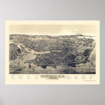 Victoria, BC, Canada Panoramic Map - 1889 Print