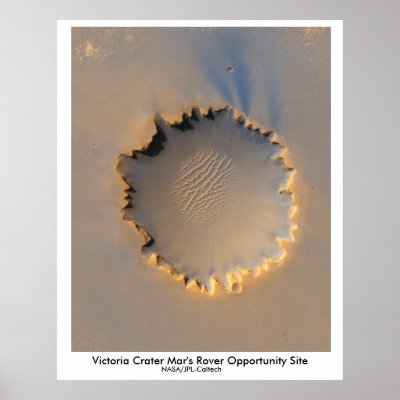 Victoria Crater at Meridiani Planum on Mars Landing site for the Mars Rover Opportunity. The Mars Rover Opportunity has sent back a vast amount of data and 