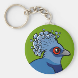 Victoria Crowned Pigeon Basic Button Keychain