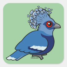 Victoria Crowned Pigeon Square Sticker