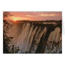 Victoria Falls with sun on horizon, Victoria Cards