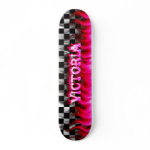 Victoria skateboard pink fire and flames design. by skatersollie Victoria skateboard pink fire and flames design.