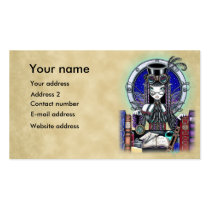 steam, punk, faerie, victoria, myka, jelina, fantasy, art, fairy, faery, fairies, fae, gothic, top, hat, goggles, book, lab, clocks, crystal, ball, spells, magic, characters, Business Card with custom graphic design