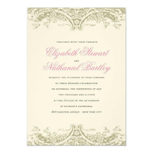Victoria Wedding Invitation in Grey Zazzle