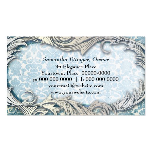 Victorian Aesthetic Damask Business Card (back side)