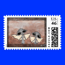 Victorian Aliens Postage Stamp