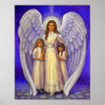 Victorian angel art poster girls children guardian