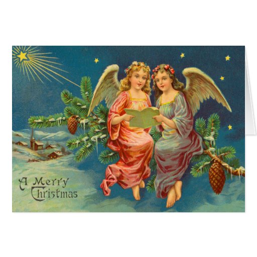 Victorian Angel Christmas Card  Zazzle