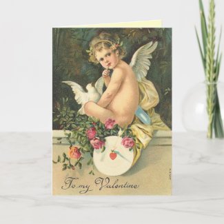 Victorian Angel Valentine's Day Card card