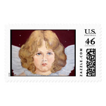 Victorian angel with wings postage