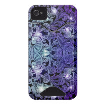 Victorian Arabesque, ALAMEDA - Navy & Purple Id Iphone 4 Case